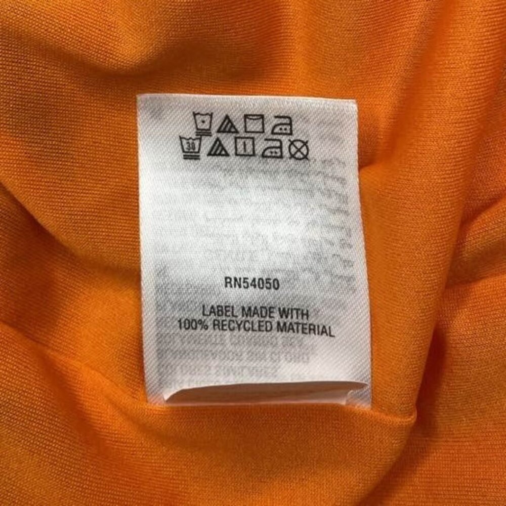Bar III Vibrant Orange Floral Boho Tie Neck Peasant Blouse Size Medium - Picture 12 of 13